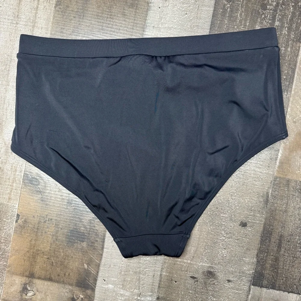 Boden High Waisted Black Bikini Swimwear Sleek Stretchy Design size 10